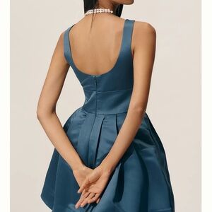 Anthropologie Teal Backless Dress